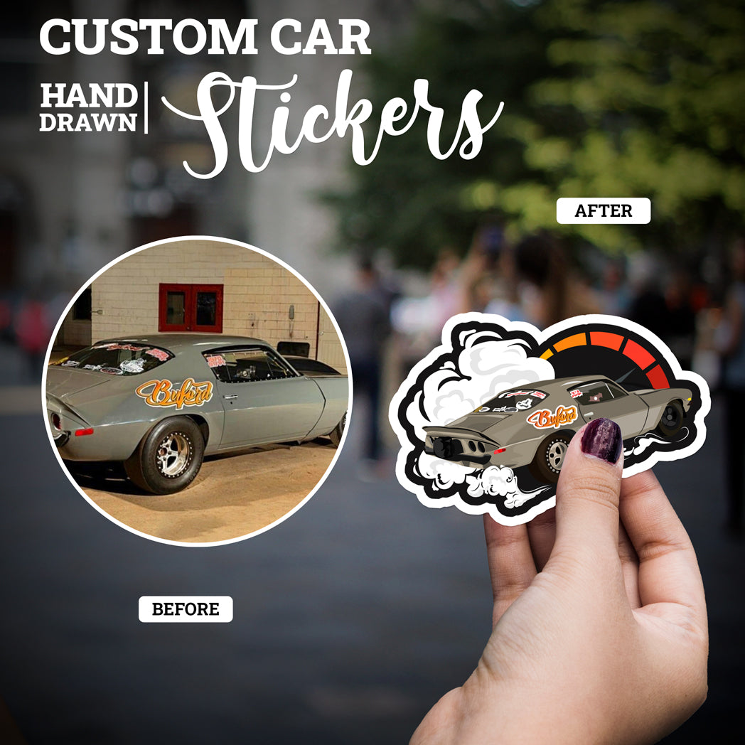 Cool Personalized Custom Car Photo Sticker Gift, Turn Your Photo Portrait Picture into Custom Drawn Sticker Decals