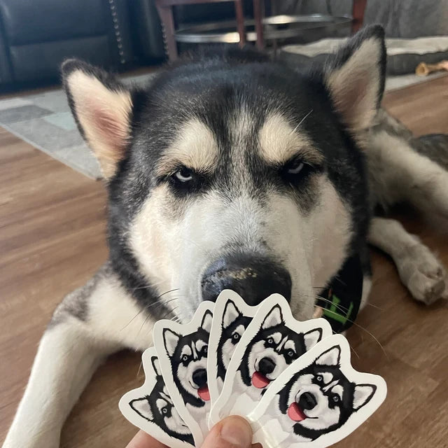Cool Personalized Custom Dog Photo Sticker Gift, Turn Your Photo Portrait Picture into Custom Drawn Sticker Decals