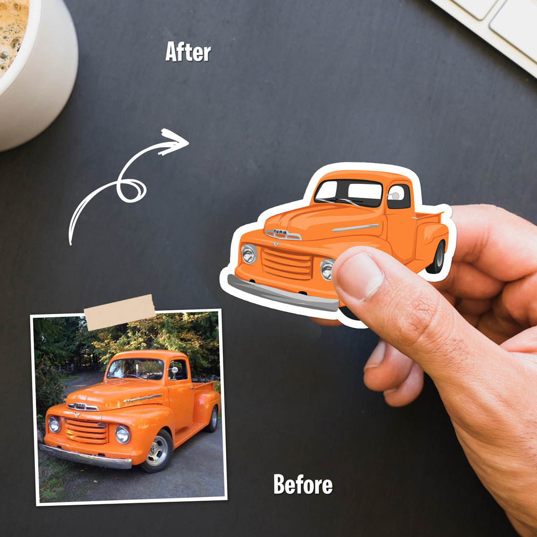 Cool Personalized Custom Car Photo Sticker Gift, Turn Your Photo Portrait Picture into Custom Drawn Sticker Decals