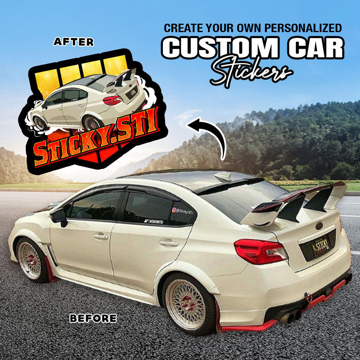 Cool Personalized Custom Car Photo Sticker Gift, Turn Your Photo Portrait Picture into Custom Drawn Sticker Decals