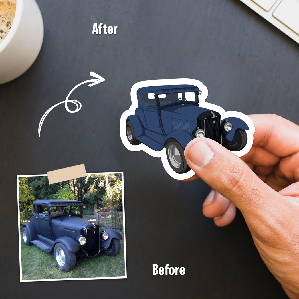 Cool Personalized Custom Car Photo Sticker Gift, Turn Your Photo Portrait Picture into Custom Drawn Sticker Decals
