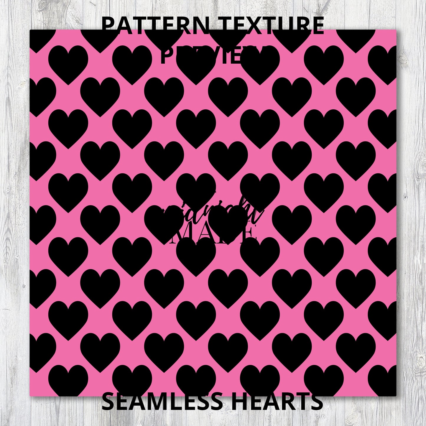 Black Hearts Digital Paper Pack, Commercial Use Rainbow Large Heart Seamless Pattern Background Craft Bundle, Download 130 High Res JPGs