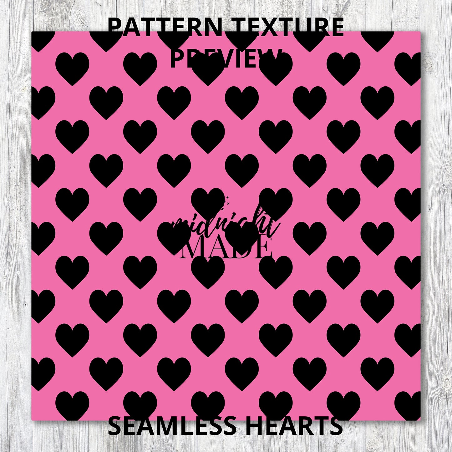 Black Hearts Digital Paper Pack, Commercial Use Rainbow Medium Heart Seamless Pattern Background Craft Bundle, Download 130 High Res JPGs